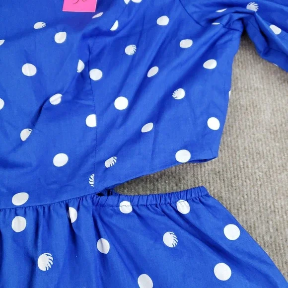 NWT Lilly Pulitzer Lyssa Dress Size 12 Blue Grotto Hunter Spot Cutout Tiered - Picture 9 of 15